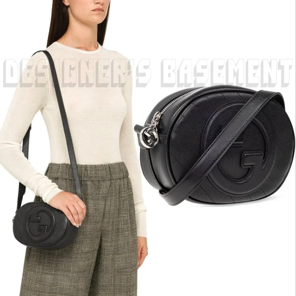 GUCCI black BLONDIE MINI Matelasse lamb Leather Oval Interlocking GG charm Bag - Picture 9 of 10